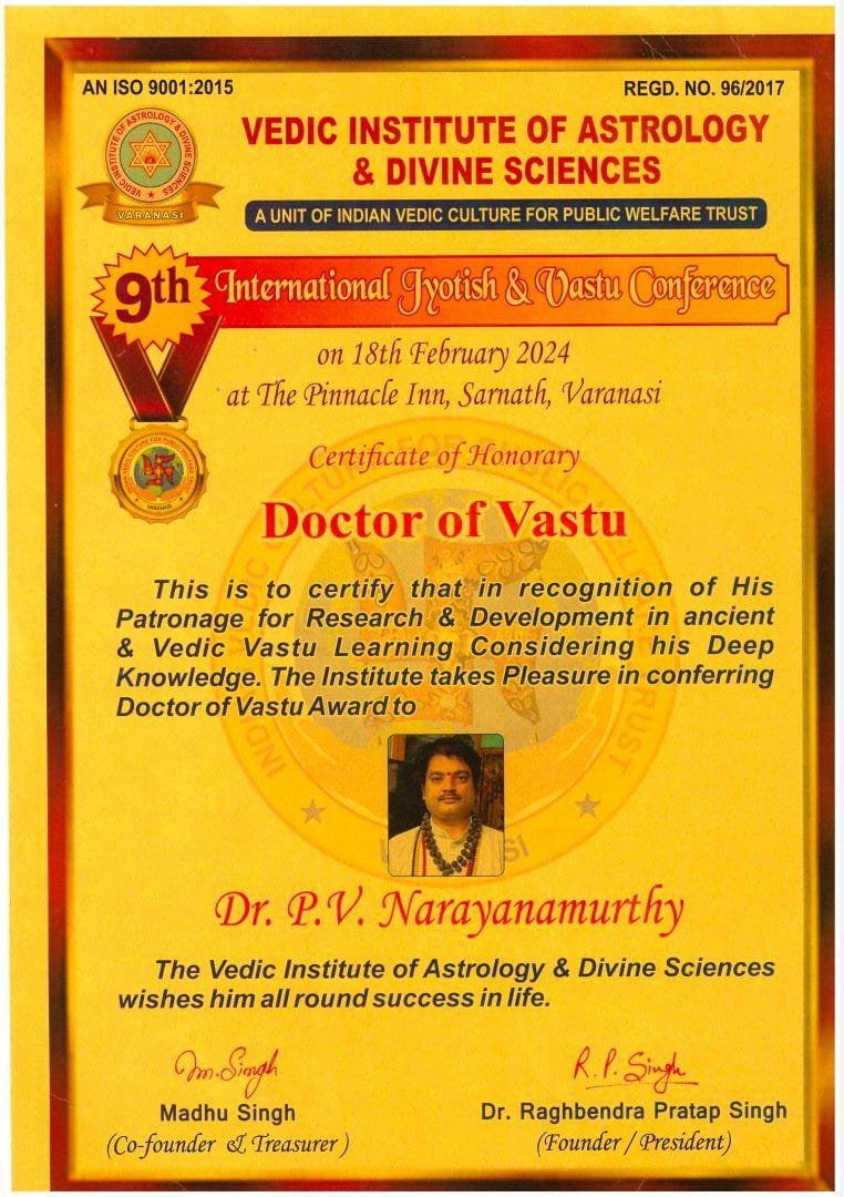 Vastu Doctor Certificate